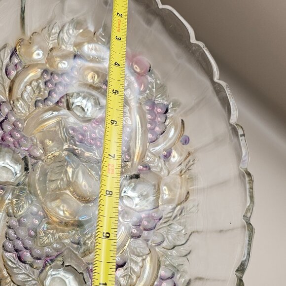 vintage Indiana Glass large footed fruit bowl Garland pattern oval shape 1970s - Picture 9 of 11